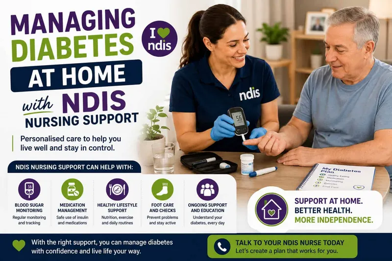 Managing diabetes at home with NDIS nursing support